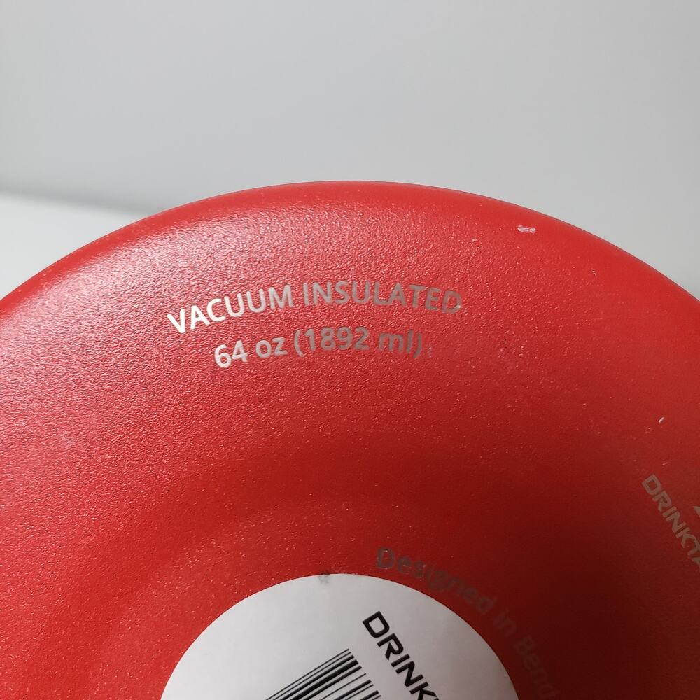 Drinktanks 64oz‎ Vacuum Insulated Travel Cup Mug Growler Crimson Red Camping New - Picture 5 of 11